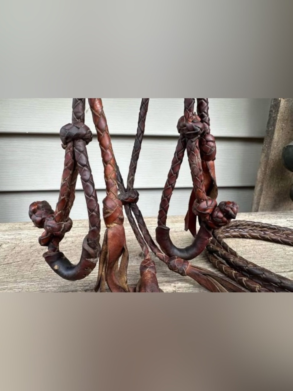 Horse Tack - Hand braided leather headstall with matching split reins - Picture 6 of 9